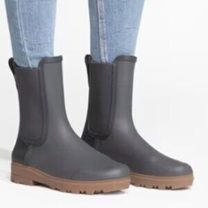 NEW Bog Footwear Holly Tall Chelsea Rain Boots Waterproof Dark Grey 253 3S1